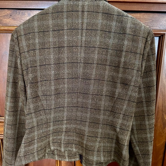 Jessica Howard Jacket Blazer Brown Tweed Plaid Zipped Size 10P - Picture 6 of 12